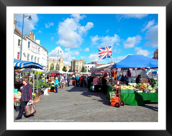 Outdoor market at Boston in Lincolnshire. Framed Mounted Print by john hill