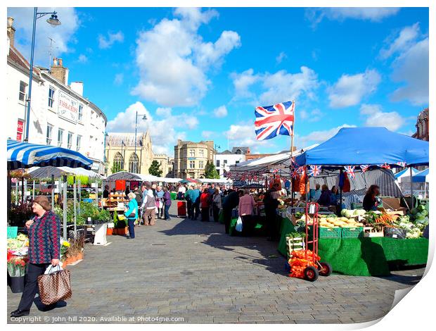 Outdoor market at Boston in Lincolnshire. Print by john hill