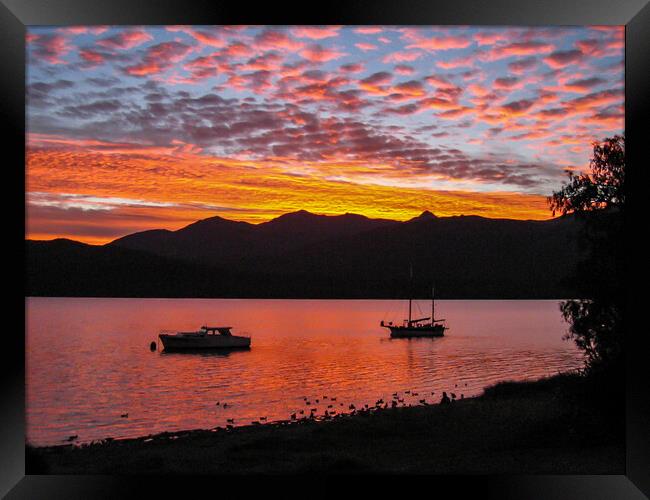 Te Anau Sunset Framed Print by Wendy Williams CPAGB