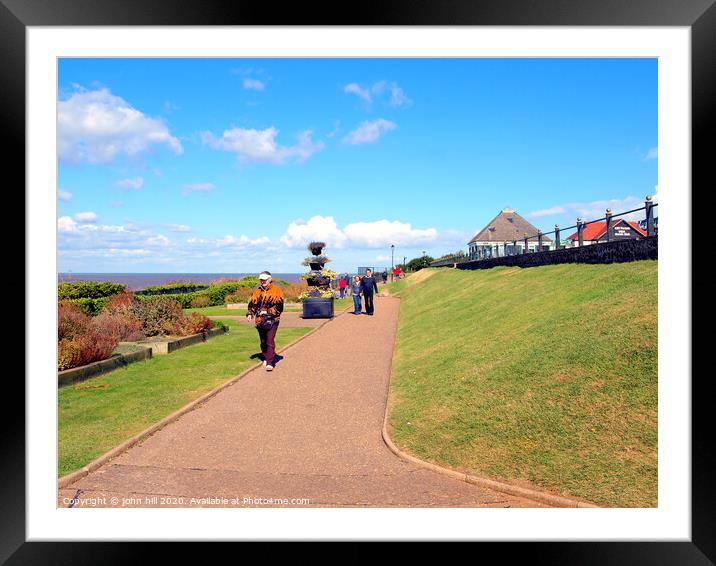 Coastal path on the cliffs at Hunstanton in Norfolk. Framed Mounted Print by john hill