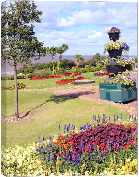 Coastal gardens on the cliff at Hunstanton in Norfolk. Canvas Print by john hill