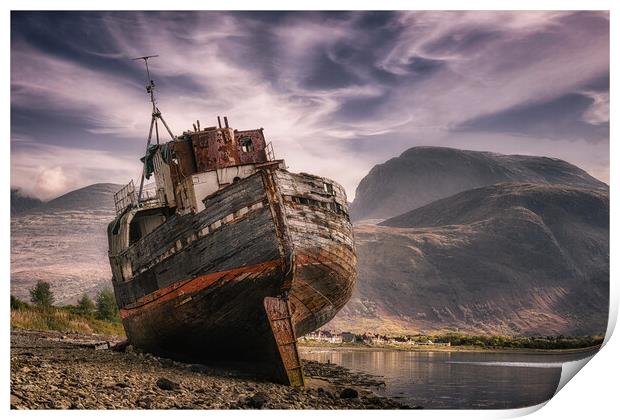 Corpach Wreck Print by Roger Daniel