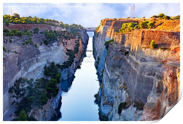 Aerial view of the Corinth Canal in Greece Print by Sergii Petruk