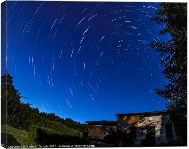 Mesmerising Star Trails  Canvas Print by Hannah Temple