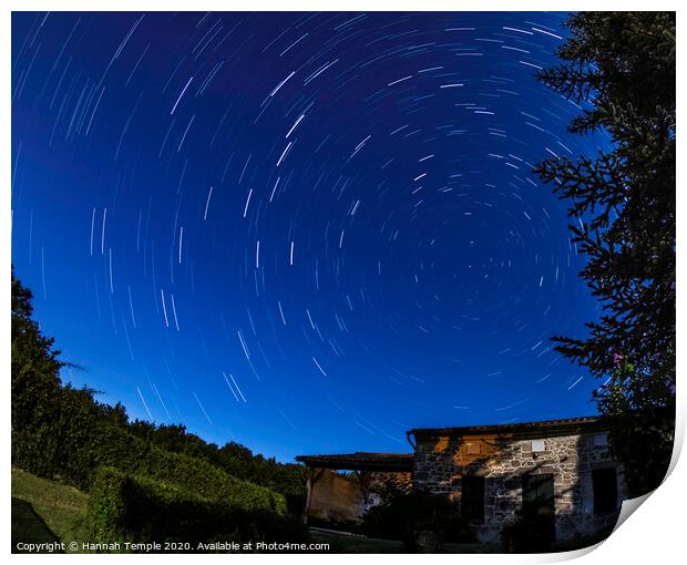 Mesmerising Star Trails  Print by Hannah Temple