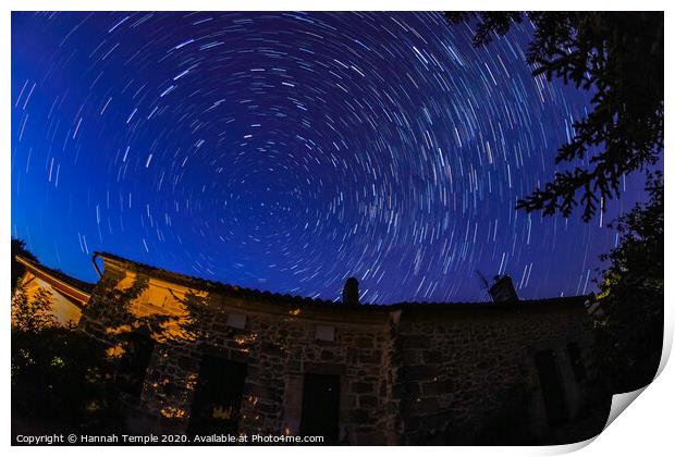 Mesmerising Star Trails  Print by Hannah Temple