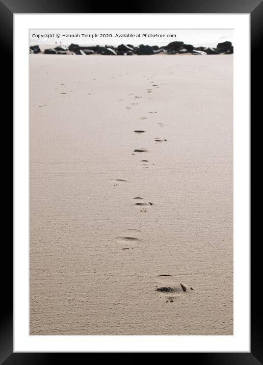Footprints in the Sand  Framed Mounted Print by Hannah Temple