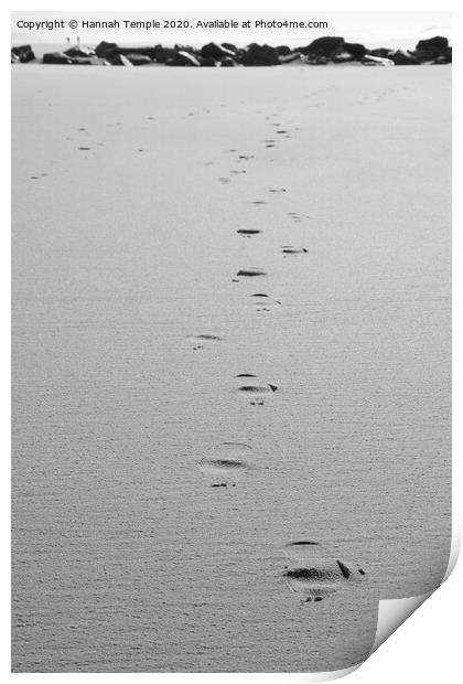 Footprints in the Sand  Print by Hannah Temple