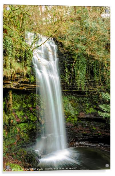 Glencar waterfall Acrylic by jim Hamilton