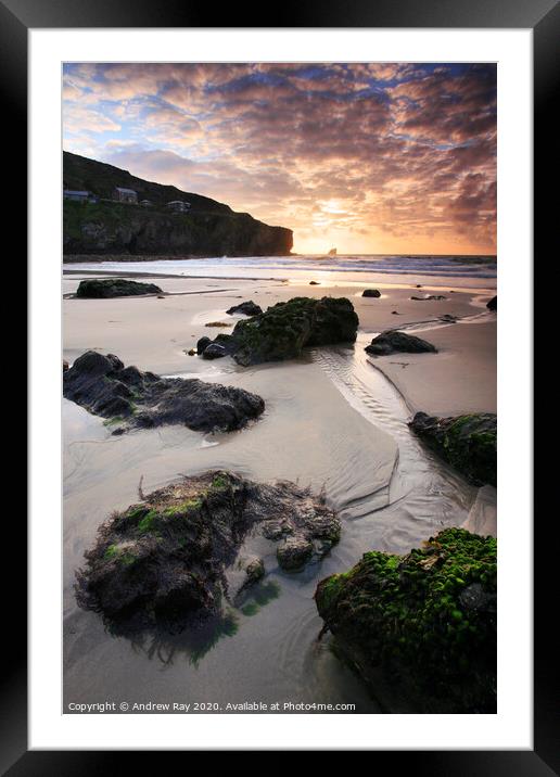 Trevaunance Cove Framed Mounted Print by Andrew Ray