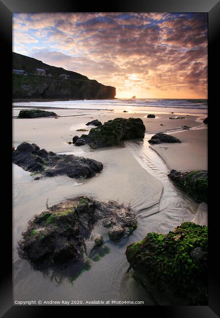 Trevaunance Cove Framed Print by Andrew Ray