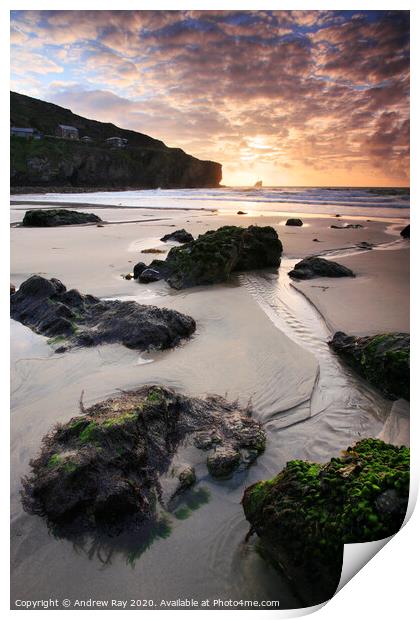 Trevaunance Cove Print by Andrew Ray