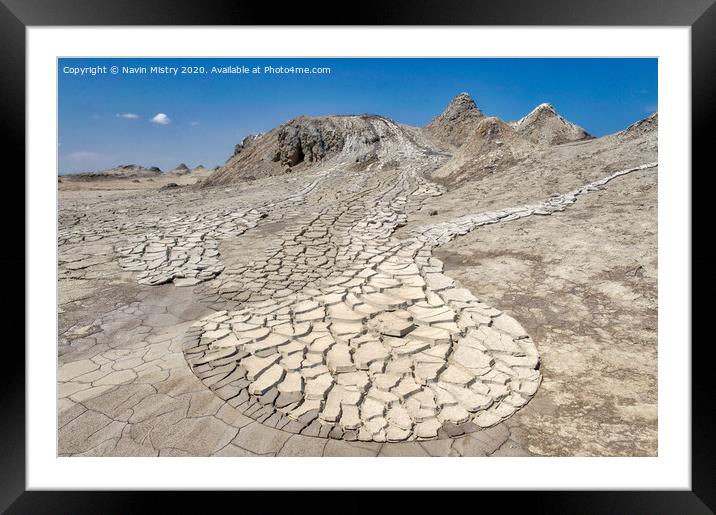 Mud Volcanoes at the Gobustan National Park, Baku, Azerbaijan Framed Mounted Print by Navin Mistry