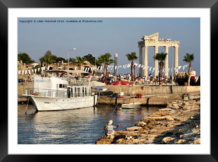 Side { Seaday } Harbour, Turkey.  Framed Mounted Print by Lilian Marshall