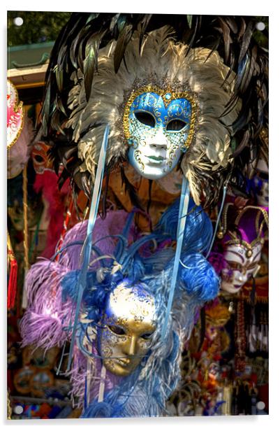 Carnival Masks Acrylic by Tom Gomez