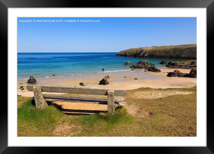 Looking to Sango Bay Durness Scotland Framed Mounted Print by Pearl Bucknall