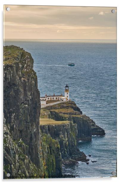 Neist Point Lighthouse Scotland Acrylic by mary spiteri