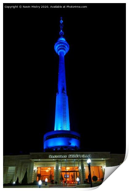 Baku TV Tower Revolving Restaurant  Print by Navin Mistry