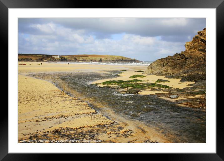 Harlyn Bay Framed Mounted Print by Andrew Ray