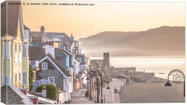 Marine Parade, Lyme Regis at dawn Canvas Print by Jo Sowden