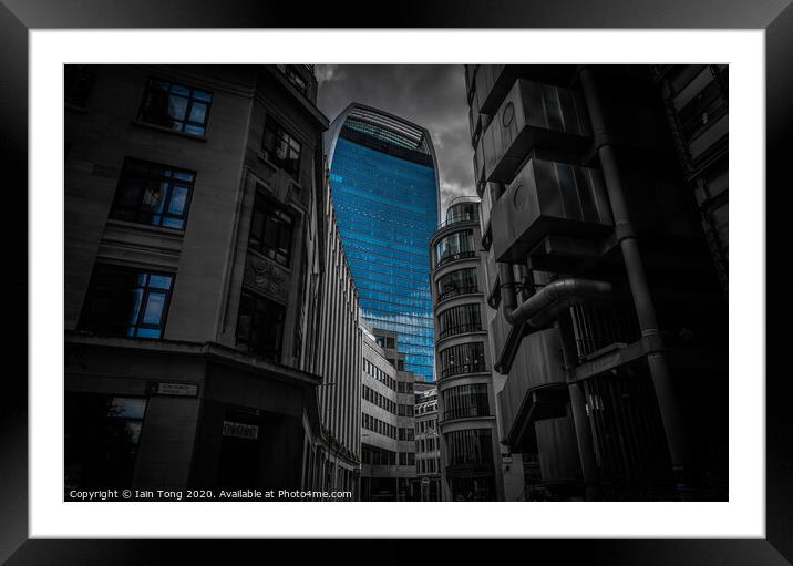 Black and Blue Framed Mounted Print by Iain Tong