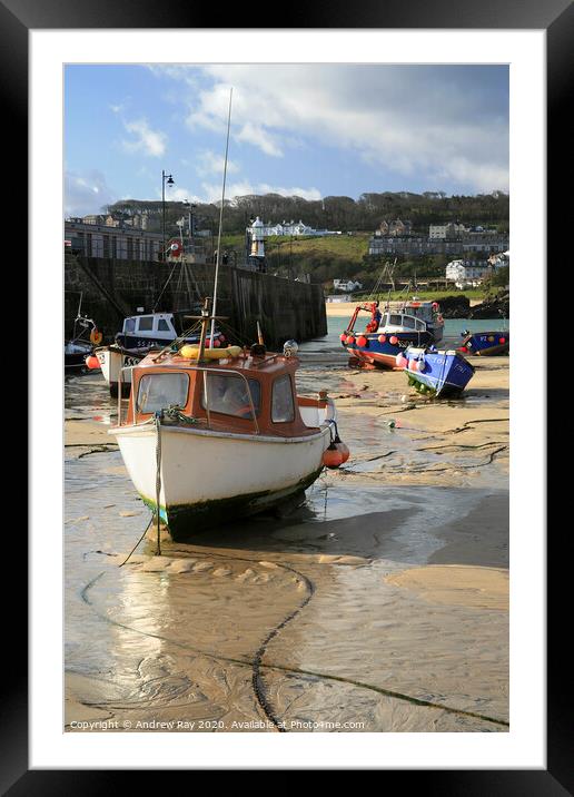 Boats at St Ives Framed Mounted Print by Andrew Ray