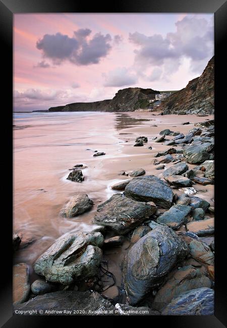 Watergate Bay Framed Print by Andrew Ray