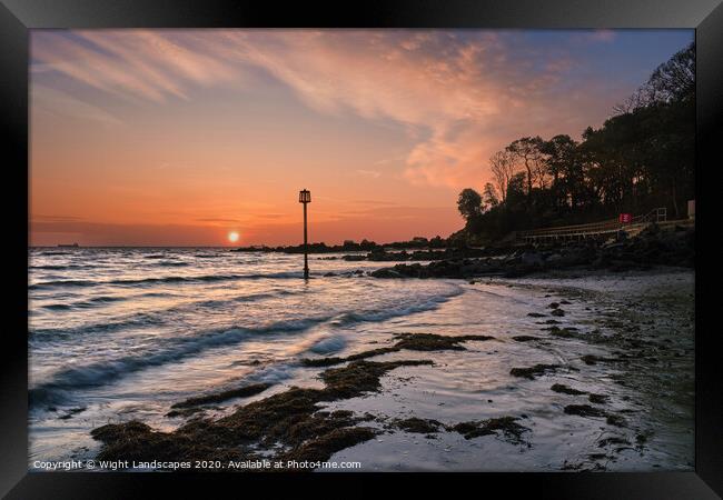 Sunrise At Seagrove Bay Framed Print by Wight Landscapes