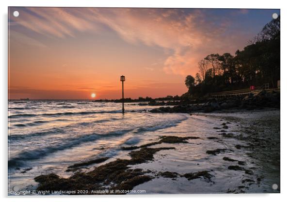 Sunrise At Seagrove Bay Acrylic by Wight Landscapes