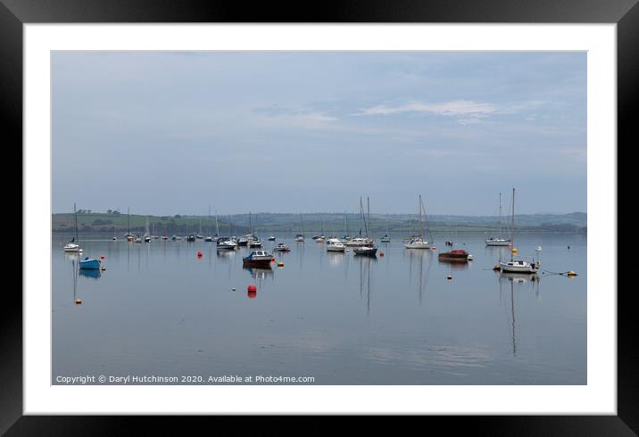 Calm waters on the River Tamar at Saltash Framed Mounted Print by Daryl Peter Hutchinson
