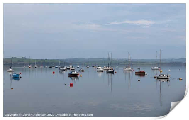 Calm waters on the River Tamar at Saltash Print by Daryl Peter Hutchinson