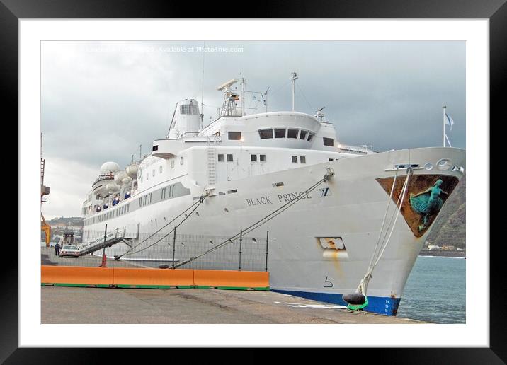 Black Prince Cruise Liner. Funchal, Madeira Framed Mounted Print by Laurence Tobin