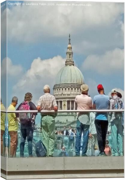 St Pauls Cathedral from The Millennium Bridge Canvas Print by Laurence Tobin