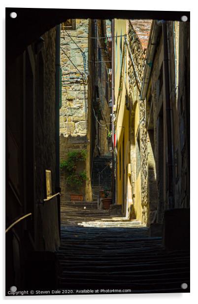 Tuscan Charm: Cortona's Historic Steps Acrylic by Steven Dale