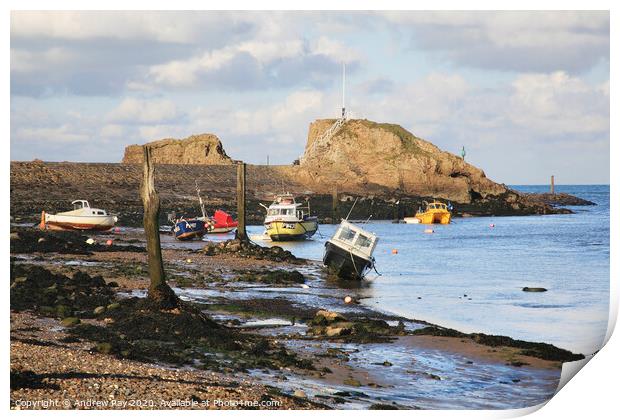 Boats at Bude Print by Andrew Ray