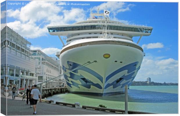 Sun Princess liner in Dock. Auckland, New Zealand Canvas Print by Laurence Tobin