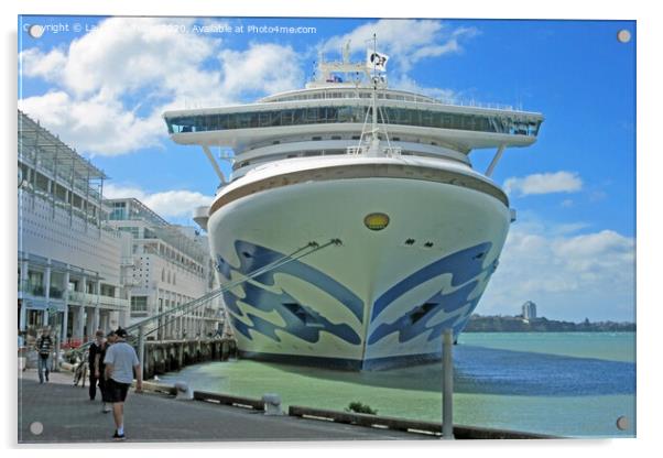 Sun Princess liner in Dock. Auckland, New Zealand Acrylic by Laurence Tobin