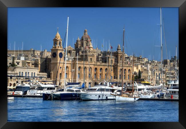 Valletta Harbour - Malta Framed Print by David Stanforth