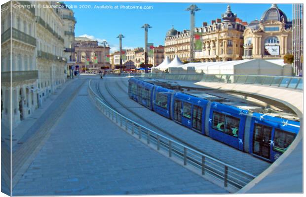 Tramway in Montpellier, France Canvas Print by Laurence Tobin