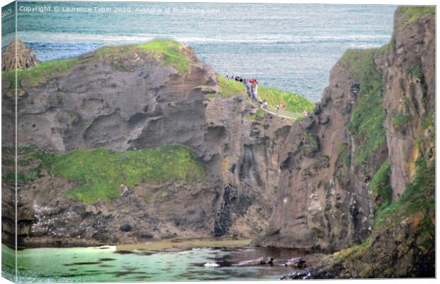 Carrick-a-Rede Bridge. Antrim, Northern Ireland Canvas Print by Laurence Tobin