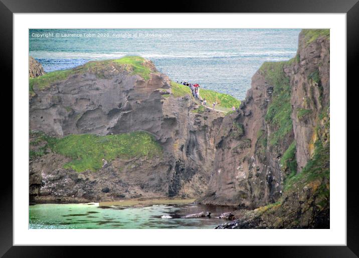 Carrick-a-Rede Bridge. Antrim, Northern Ireland Framed Mounted Print by Laurence Tobin