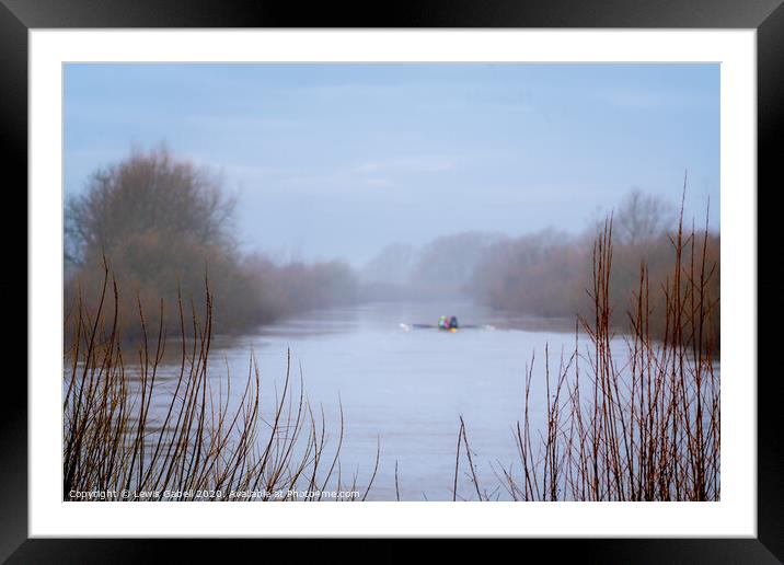 Rowing boat on the River Ouse Framed Mounted Print by Lewis Gabell