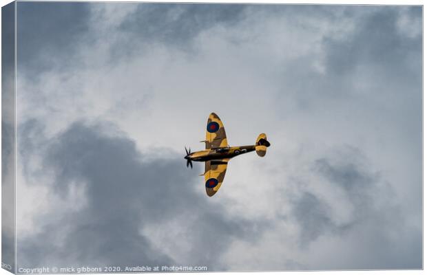 Battle of Britain Spitfire Canvas Print by mick gibbons