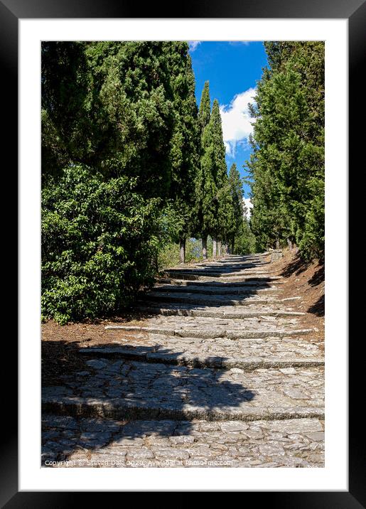 Steps at Cortona, Province of Arezzo, Tuscany, Italy, Framed Mounted Print by Steven Dale