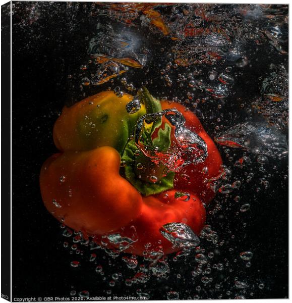 A Splash of Pepper Canvas Print by GBR Photos