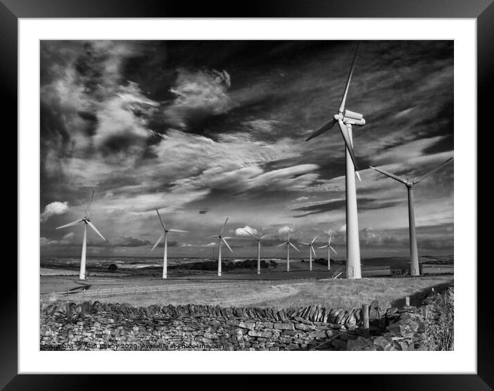 Royd Moor Wind Farm Framed Mounted Print by Alan Kirkby