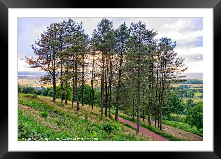 Evening on  Clent Hill Worcestershire Framed Mounted Print by Len Pugh