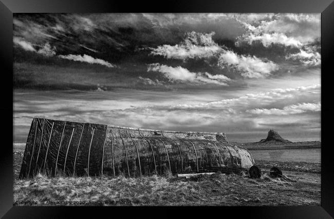 Lindisfarne boat Framed Print by Alan Kirkby
