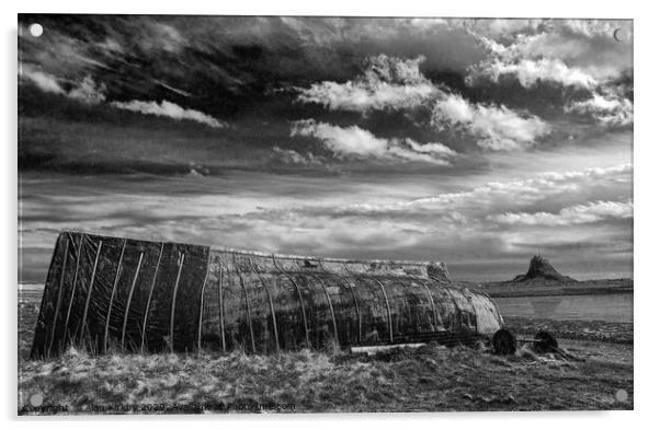 Lindisfarne boat Acrylic by Alan Kirkby