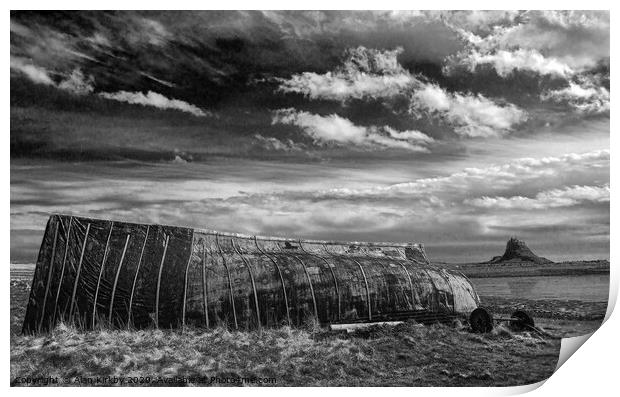 Lindisfarne boat Print by Alan Kirkby